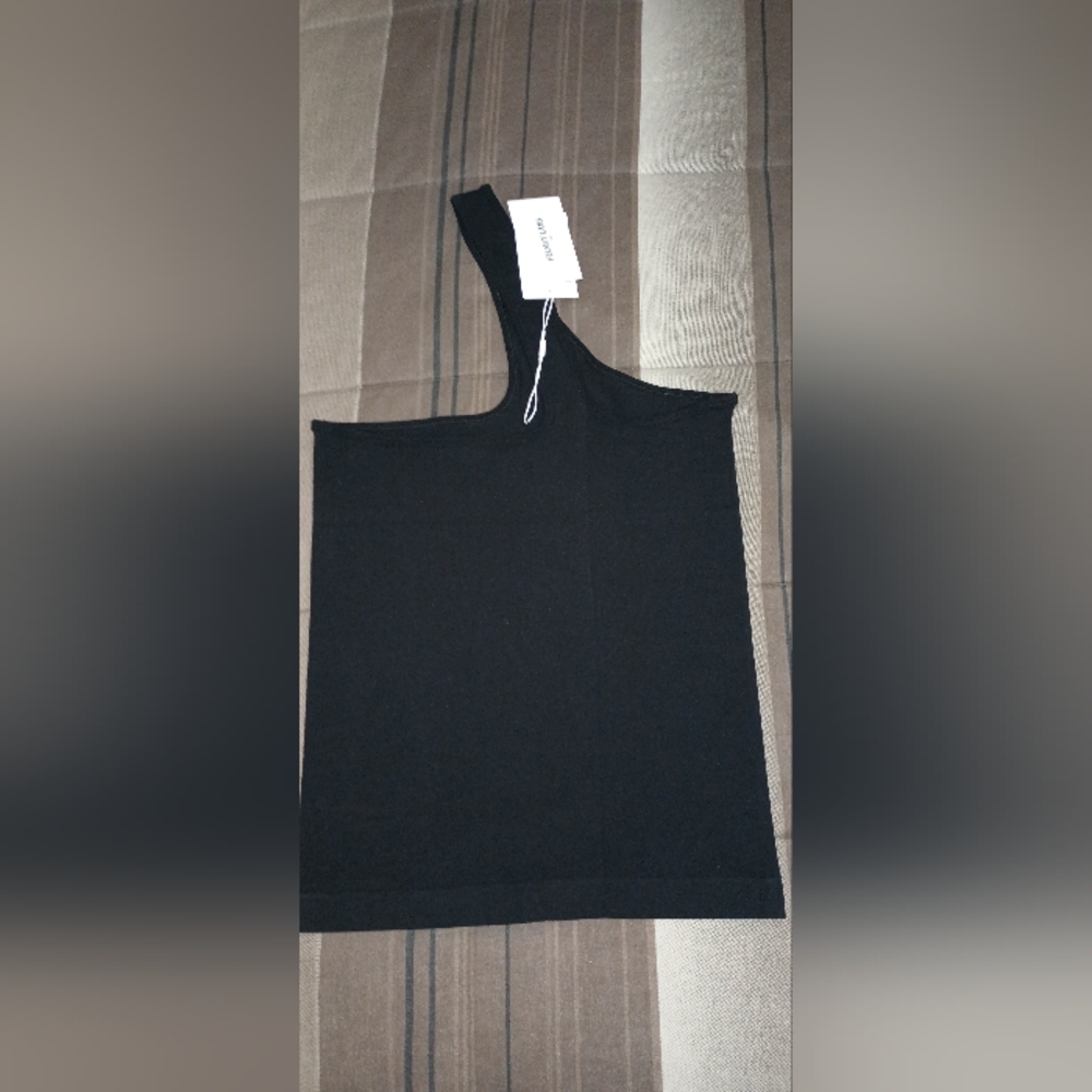 Helmut Lang Black One-Shoulder Cut Out Top M/L - Picture 7 of 9